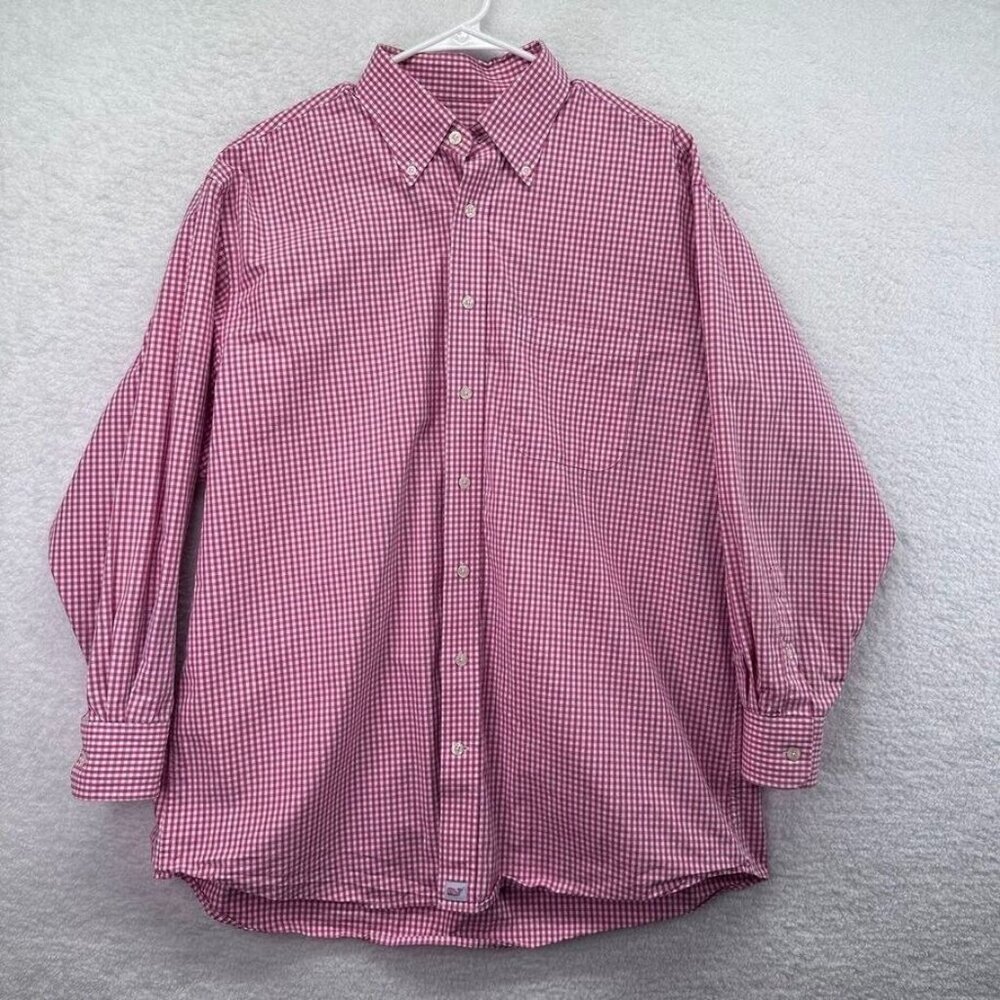 Vineyard Vines Shirt Mens‎ Extra Large Murray Pink Check Button Down Long Sleeve